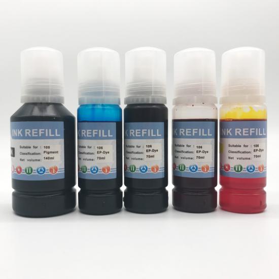 Epson ink refill bottle 105/106 for  Ecotank ET-7750/ET-7700 five color Inkjet printers 